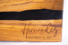 Load image into Gallery viewer, Olive Wood w/Resin Boards - Black Resin 18x9x.05