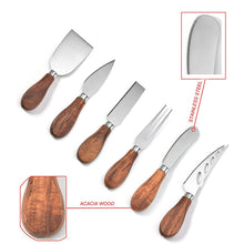 Load image into Gallery viewer, Acacia 6 Piece Cheese Knife Set