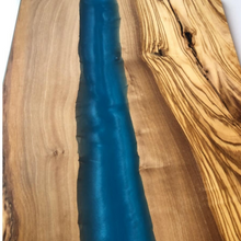 Load image into Gallery viewer, Olive Wood w/Resin Boards - Pearly Blue 18x9x0.5
