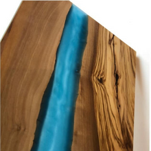 Load image into Gallery viewer, Olive Wood w/Resin Boards - Pearly Blue 18x9x0.5
